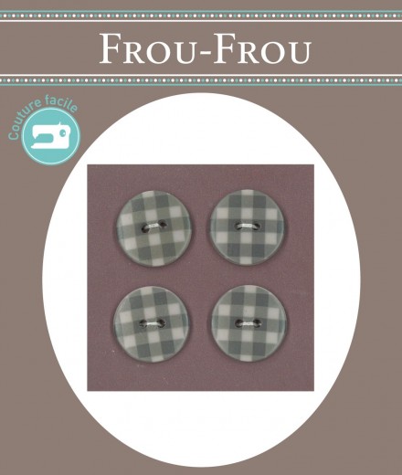 BLISTER 4 BOTONES VICHY 18MM GRIS (min. 3 u.)